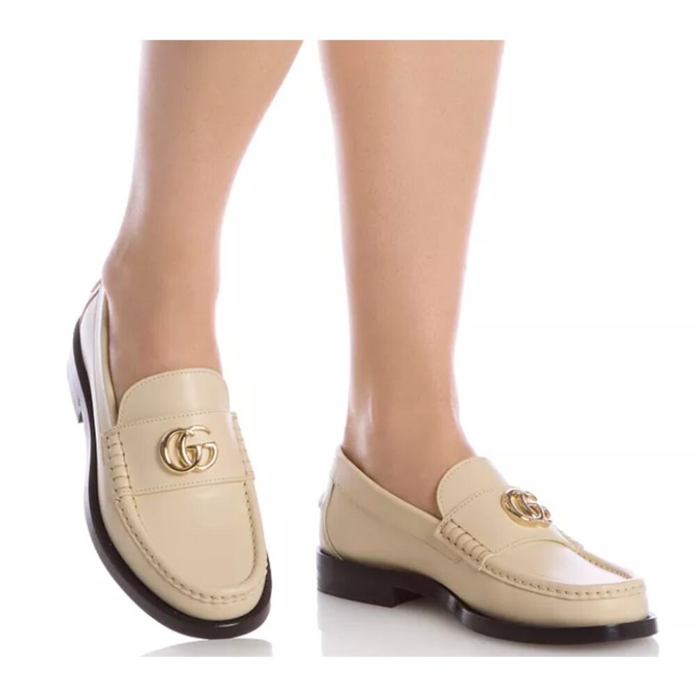 Gucci Women's GG Logo Leather Loafers Size EU 40/US 10